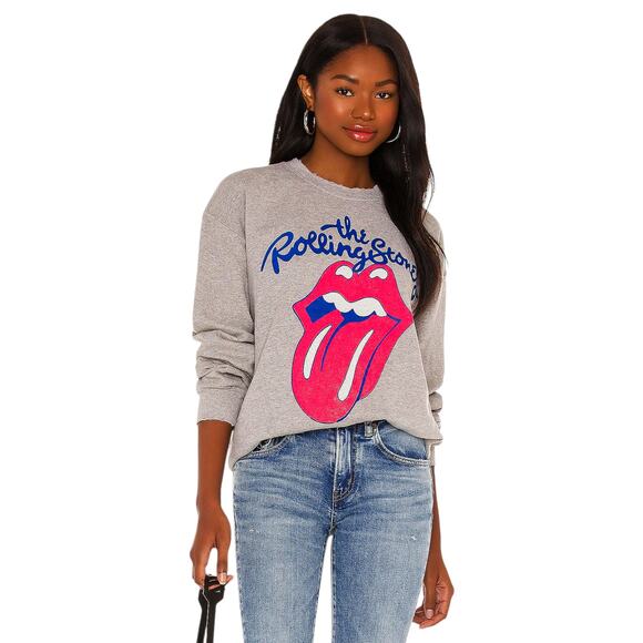 MADEWORN x REVOLVE Rolling Stones Logo Sweatshirt XS - Picture 2 of 8